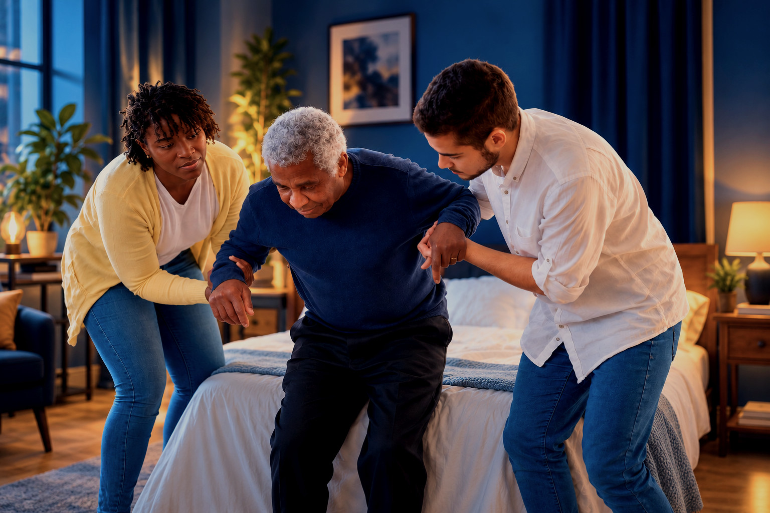 Aide à domicile accompagnant une personne âgée